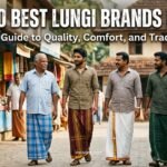 A collection of premium Indian lungi brands featuring traditional checks and modern patterns.