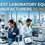 A collection of high-tech laboratory instruments and microscopes from top Indian manufacturers.